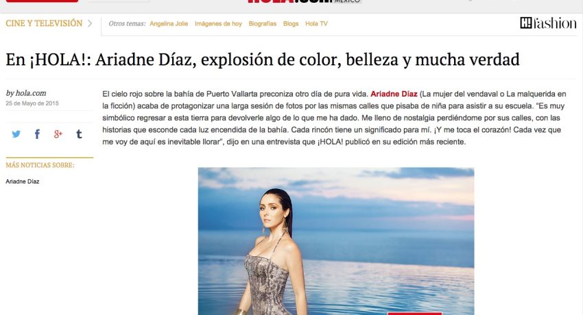 Revista HOLA entrevista a Ariadne Díaz